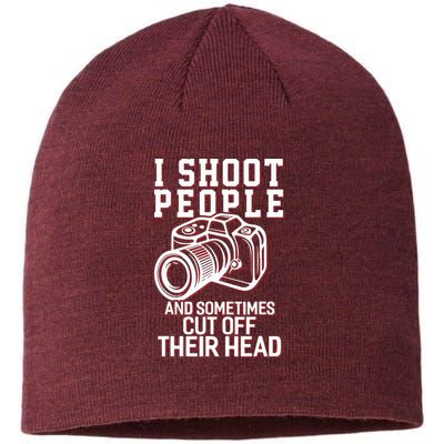 I Shoot People Funny Photography Gift Sustainable Beanie