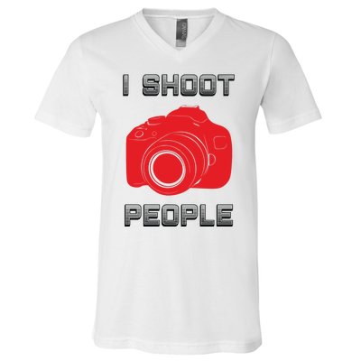 I Shoot People V-Neck T-Shirt