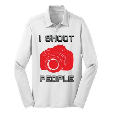 I Shoot People Silk Touch Performance Long Sleeve Polo