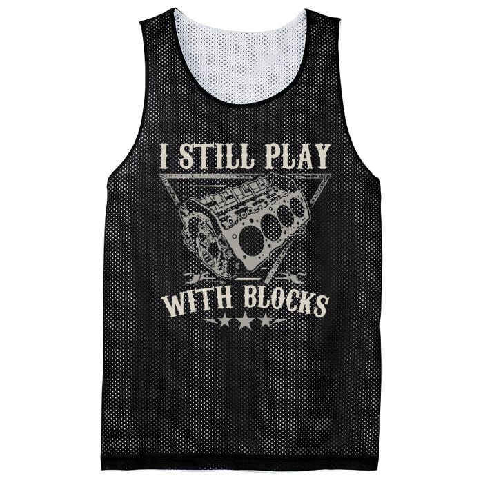 I Still Play With Blocks Racing Maintenance Vintage Mesh Reversible Basketball Jersey Tank