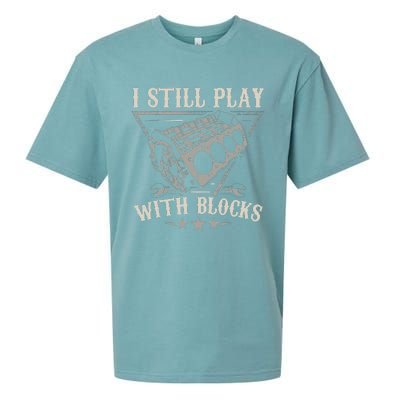 I Still Play With Blocks Racing Maintenance Vintage Sueded Cloud Jersey T-Shirt