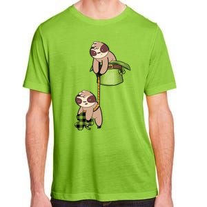 Irish St Patricks Day Fishing Sloth Shamrock Plaid Ireland Gift Adult ChromaSoft Performance T-Shirt