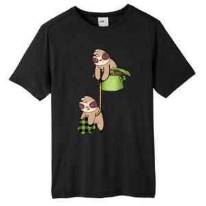 Irish St Patricks Day Fishing Sloth Shamrock Plaid Ireland Gift Tall Fusion ChromaSoft Performance T-Shirt