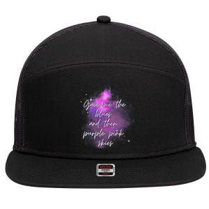 Invisible String Purple Pink Skies Eras 7 Panel Mesh Trucker Snapback Hat