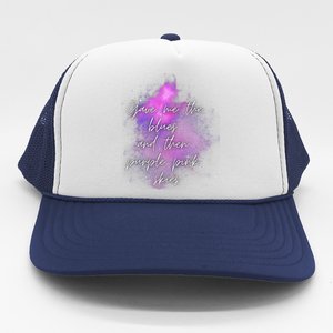 Invisible String Purple Pink Skies Eras Trucker Hat