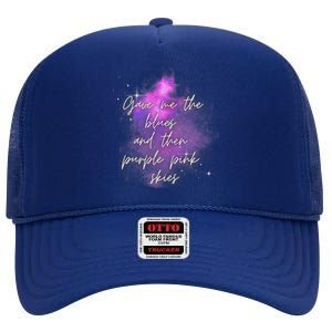 Invisible String Purple Pink Skies Eras High Crown Mesh Back Trucker Hat