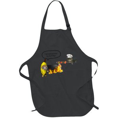 I Should Put This In My Fridge Burning Laptop Chef Cat Full-Length Apron With Pockets