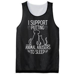 I Support Putting Animal Abusers To Sleep Dog Cat lover Mesh Reversible Basketball Jersey Tank