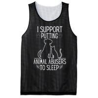 I Support Putting Animal Abusers To Sleep Dog Cat lover Mesh Reversible Basketball Jersey Tank