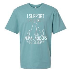 I Support Putting Animal Abusers To Sleep Dog Cat lover Sueded Cloud Jersey T-Shirt