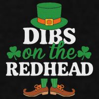Irish St Patricks Day Shamrock Dibs On The Redhead Ladies PosiCharge Tri-Blend Wicking Tank