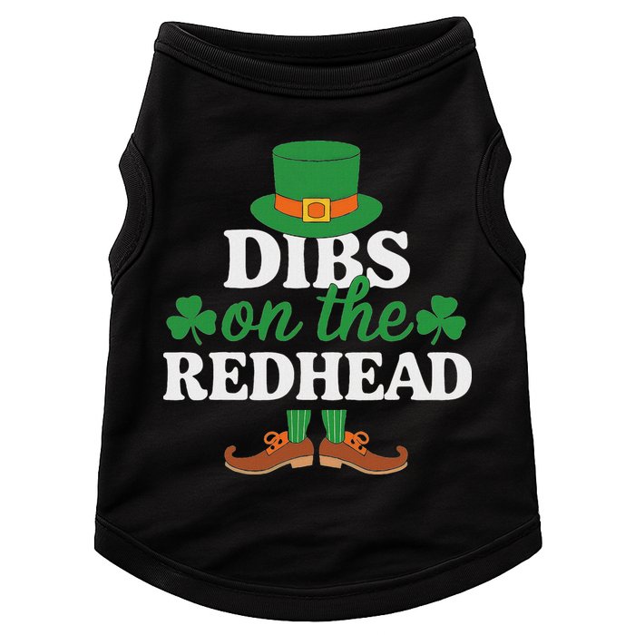 Irish St Patricks Day Shamrock Dibs On The Redhead Doggie Tank