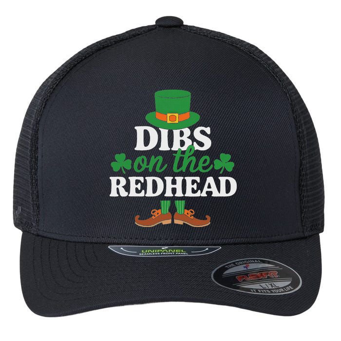 Irish St Patricks Day Shamrock Dibs On The Redhead Flexfit Unipanel Trucker Cap