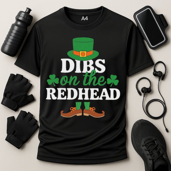 Irish St Patricks Day Shamrock Dibs On The Redhead Performance Shirt