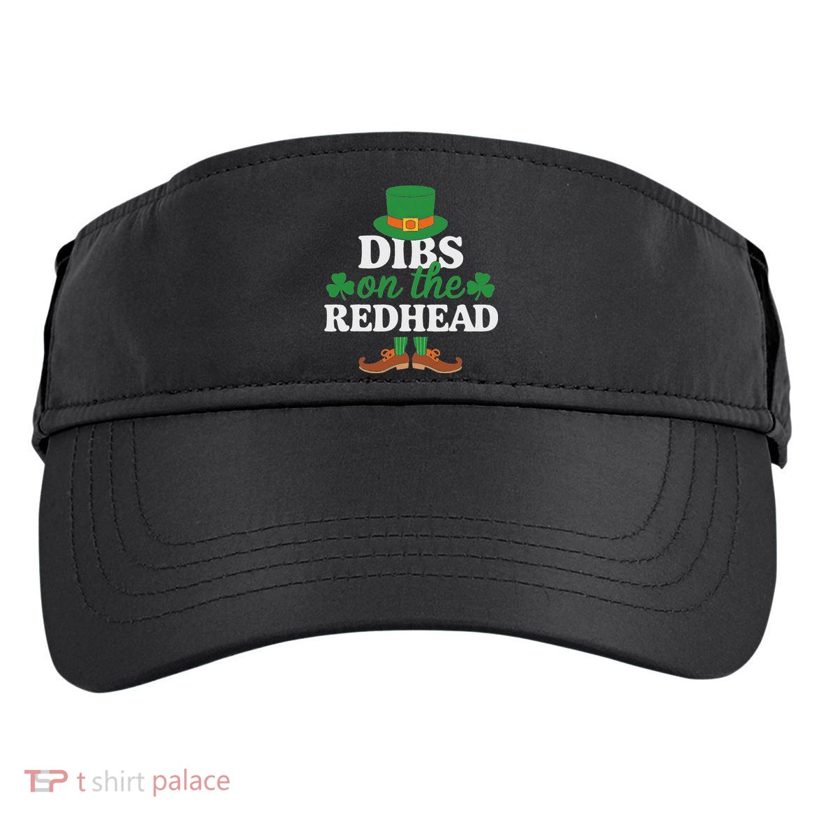 Irish St Patricks Day Shamrock Dibs On The Redhead Adult Drive Performance Visor