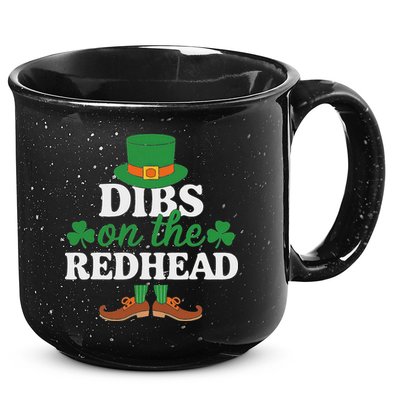 Irish St Patricks Day Shamrock Dibs On The Redhead 15oz Campfire Ceramic Mug