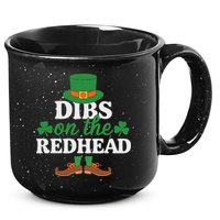 Irish St Patricks Day Shamrock Dibs On The Redhead 15oz Campfire Ceramic Mug
