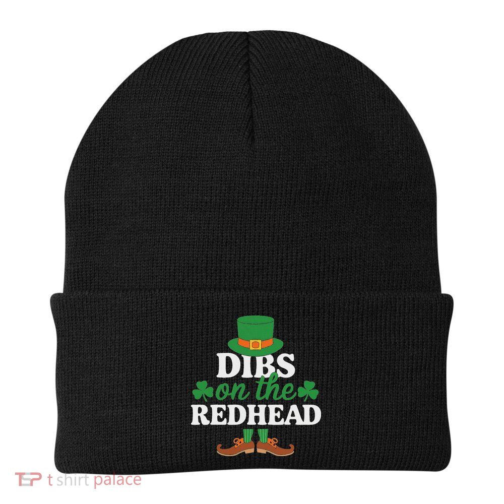 Irish St Patricks Day Shamrock Dibs On The Redhead Beanie