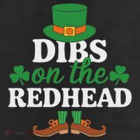 Irish St Patricks Day Shamrock Dibs On The Redhead Beanie
