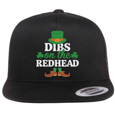 Irish St Patricks Day Shamrock Dibs On The Redhead Flatbill Hat