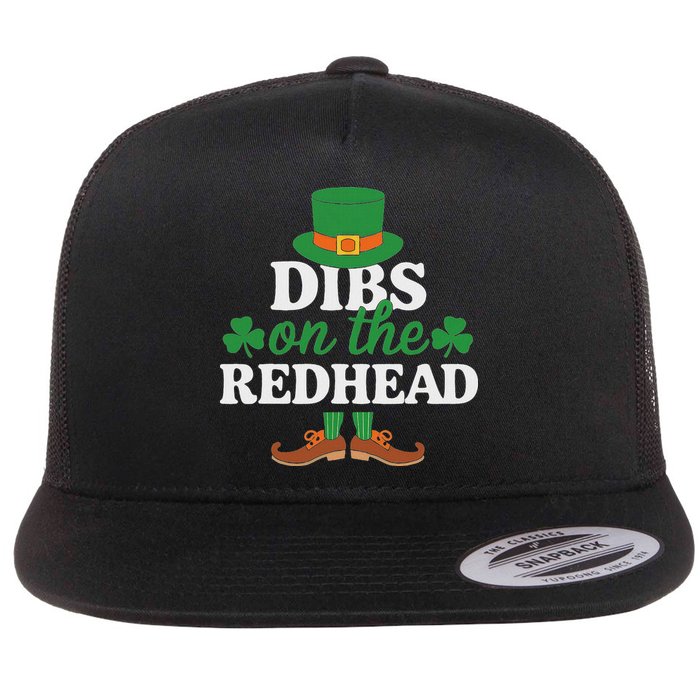 Irish St Patricks Day Shamrock Dibs On The Redhead Flatbill Hat