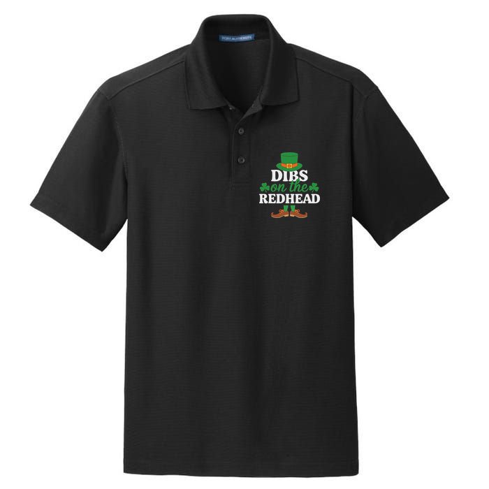 Irish St Patricks Day Shamrock Dibs On The Redhead Dry Zone Grid Polo