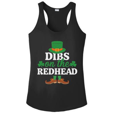 Irish St Patricks Day Shamrock Dibs On The Redhead Ladies PosiCharge Competitor Racerback Tank