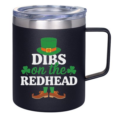 Irish St Patricks Day Shamrock Dibs On The Redhead 12oz Stainless Steel Coffee Mug