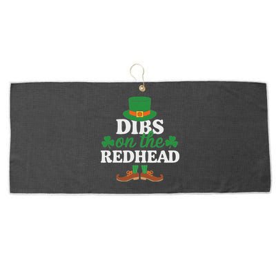 Irish St Patricks Day Shamrock Dibs On The Redhead Large Microfiber Waffle Golf Towel