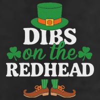 Irish St Patricks Day Shamrock Dibs On The Redhead Golf Towel