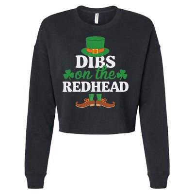 Irish St Patricks Day Shamrock Dibs On The Redhead Cropped Pullover Crew