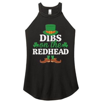 Irish St Patricks Day Shamrock Dibs On The Redhead Women's Perfect Tri Rocker Tank