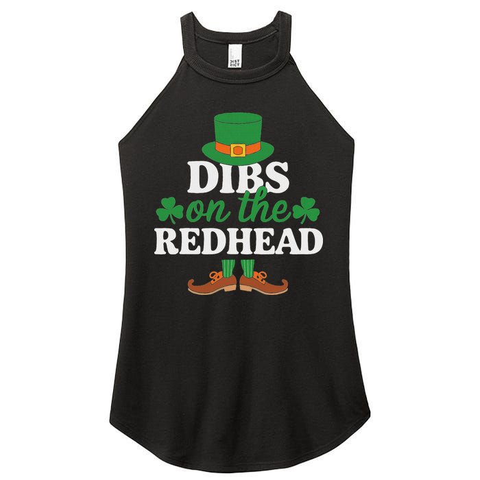 Irish St Patricks Day Shamrock Dibs On The Redhead Women's Perfect Tri Rocker Tank