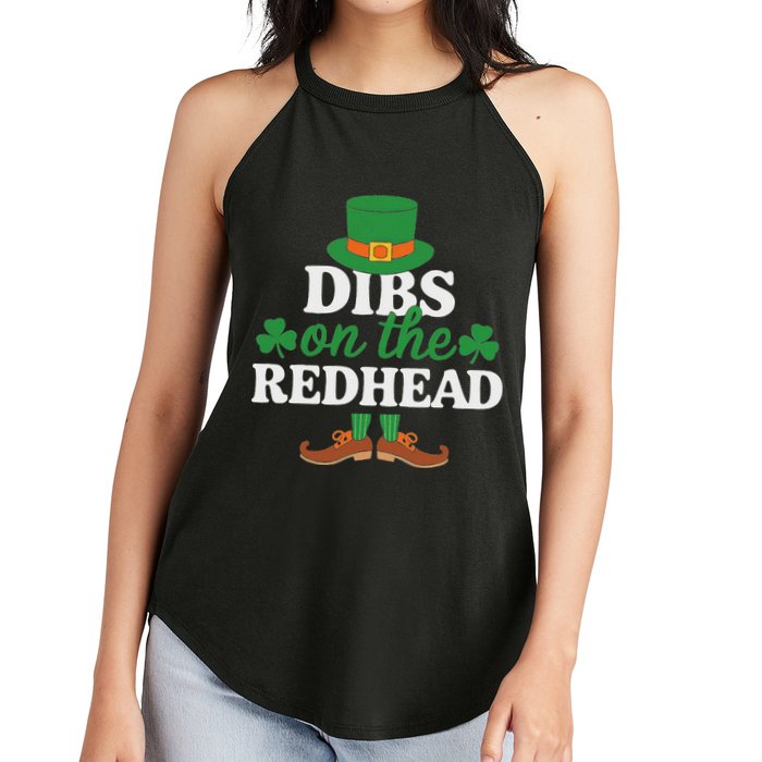 Irish St Patricks Day Shamrock Dibs On The Redhead Women's Perfect Tri Rocker Tank