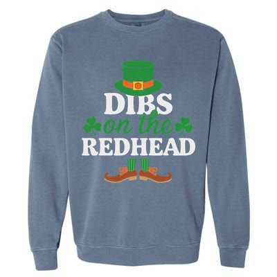 Irish St Patricks Day Shamrock Dibs On The Redhead Garment-Dyed Sweatshirt