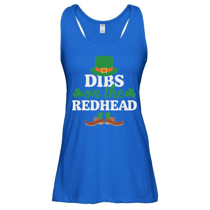 Irish St Patricks Day Shamrock Dibs On The Redhead Ladies Essential Flowy Tank