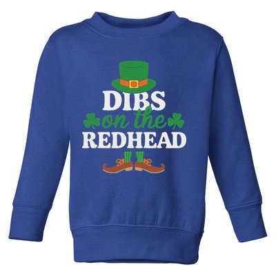 Irish St Patricks Day Shamrock Dibs On The Redhead Toddler Sweatshirt