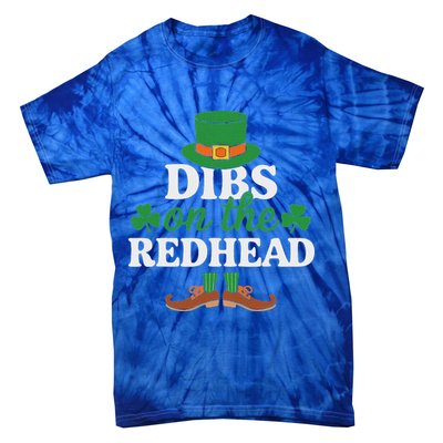 Irish St Patricks Day Shamrock Dibs On The Redhead Tie-Dye T-Shirt
