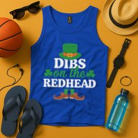 Irish St Patricks Day Shamrock Dibs On The Redhead Tank Top