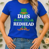 Irish St Patricks Day Shamrock Dibs On The Redhead Womens T-Shirt