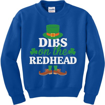 Irish St Patricks Day Shamrock Dibs On The Redhead Kids Sweatshirt