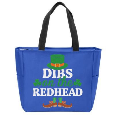 Irish St Patricks Day Shamrock Dibs On The Redhead Zip Tote Bag