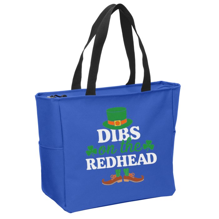 Irish St Patricks Day Shamrock Dibs On The Redhead Zip Tote Bag
