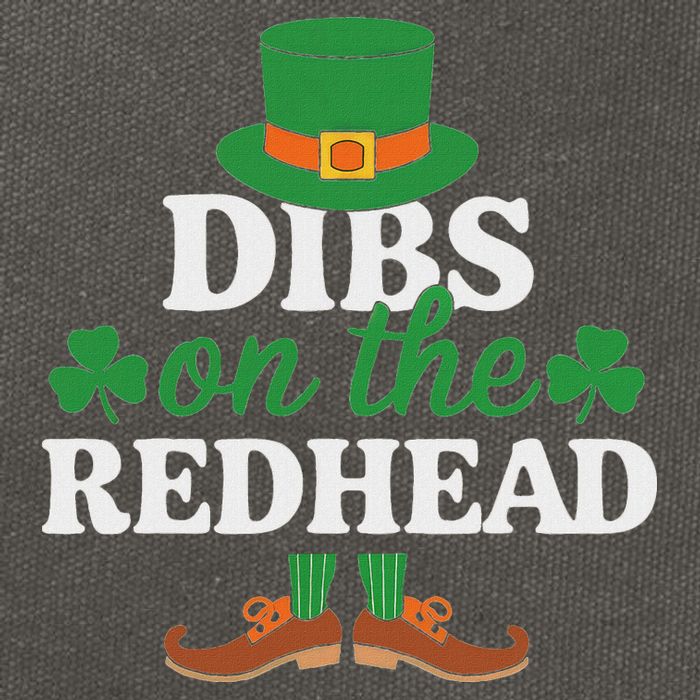 Irish St Patricks Day Shamrock Dibs On The Redhead Cotton Canvas Backpack