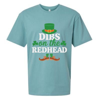 Irish St Patricks Day Shamrock Dibs On The Redhead Sueded Cloud Jersey T-Shirt