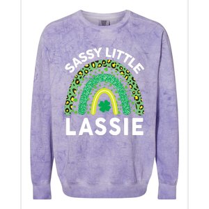 Irish St Patrick Day Sassy Little Lassie Teen Girl Wo Colorblast Crewneck Sweatshirt