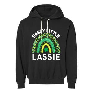 Irish St Patrick Day Sassy Little Lassie Teen Girl Wo Garment-Dyed Fleece Hoodie