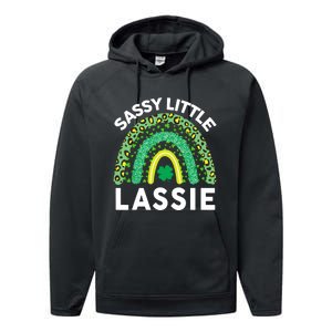 Irish St Patrick Day Sassy Little Lassie Teen Girl Wo Performance Fleece Hoodie