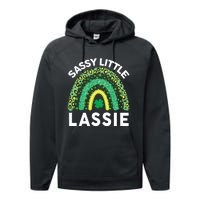 Irish St Patrick Day Sassy Little Lassie Teen Girl Wo Performance Fleece Hoodie