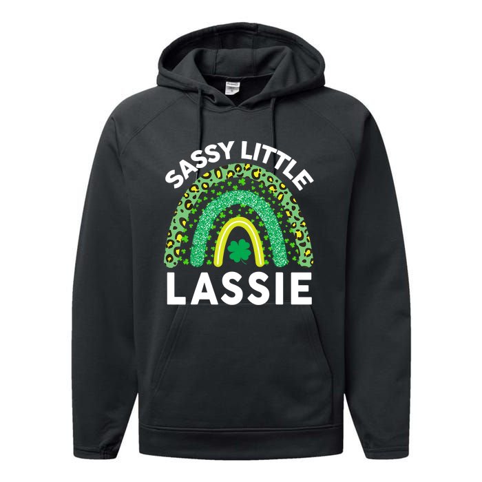 Irish St Patrick Day Sassy Little Lassie Teen Girl Wo Performance Fleece Hoodie